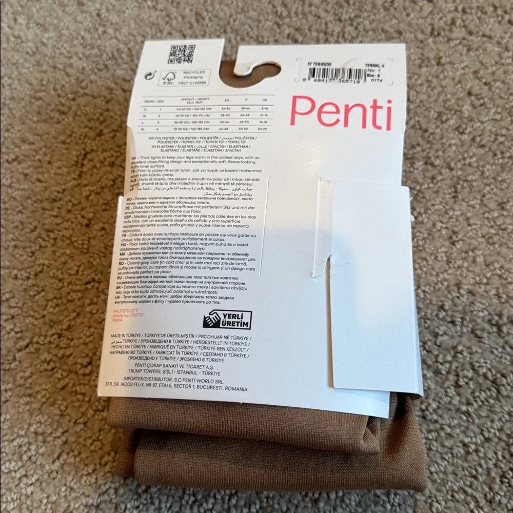 I20 NWT Plenti Thermal Fleecy Opaque Warming Tights - Size: Small